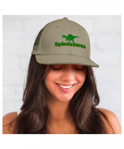 Custom Custom Trucker Hat Baseball Cap Spinosaurus Jurassic Cotton Prehistoric Dad Hats for Men & Women Grey Design Only $15....