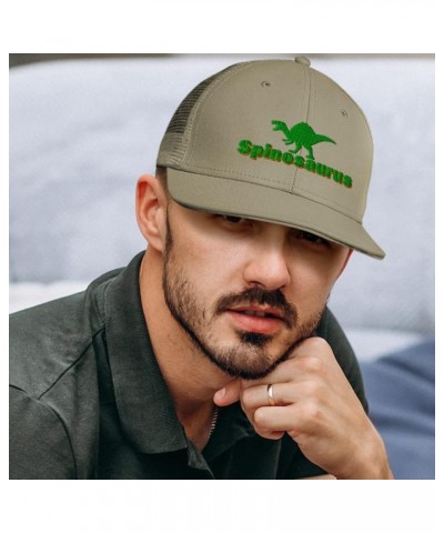 Custom Custom Trucker Hat Baseball Cap Spinosaurus Jurassic Cotton Prehistoric Dad Hats for Men & Women Grey Design Only $15....