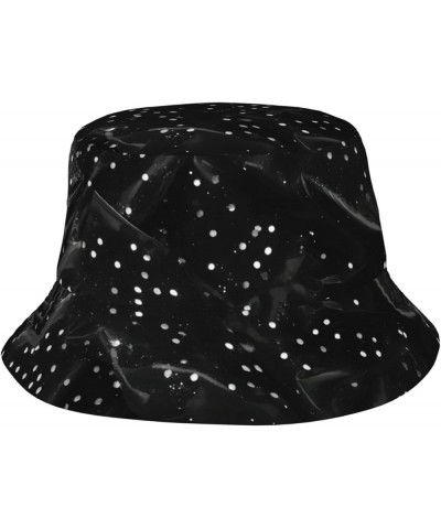 Black White Milk Cow Print Packable Travel Sun Caps Teens Women Men Outdoor Fisherman Beach Print Bucket Hats Unisex Black Wh...