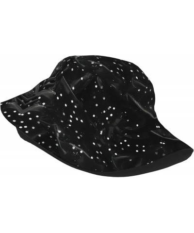 Black White Milk Cow Print Packable Travel Sun Caps Teens Women Men Outdoor Fisherman Beach Print Bucket Hats Unisex Black Wh...