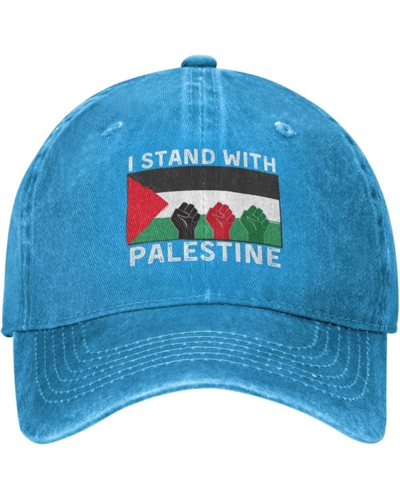 I Stand with Palestine Hat Free Palestine Hat Palestine Strong Hat Pray for Palestine Tracker Hat Dad Baseball Cap Blue $10.0...