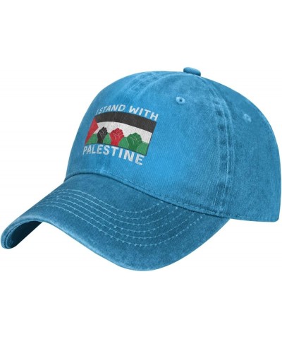 I Stand with Palestine Hat Free Palestine Hat Palestine Strong Hat Pray for Palestine Tracker Hat Dad Baseball Cap Blue $10.0...