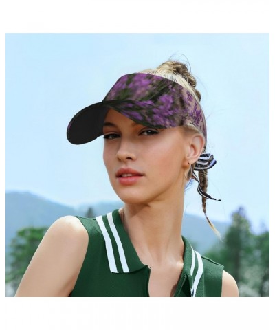 Dog in Lavender Flowers Visor Hats for Women Adult Unisex Tennis Golf Sun Hat Adjustable Summer Outdoor Sports Ultraviolet Pr...