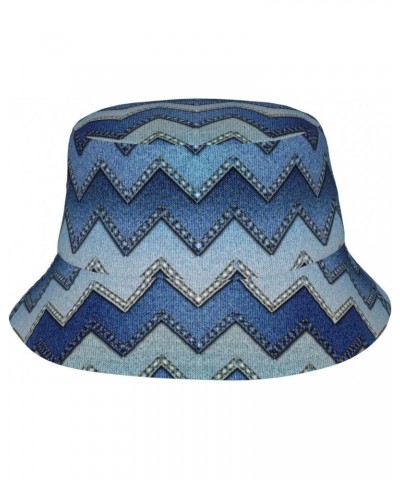 Gradient Blue Denim Print Unisex Cute Bucket Hat Sun Hats Lightweight, Fishing Cap for Men, Women & Teens $10.19 Bucket Hats