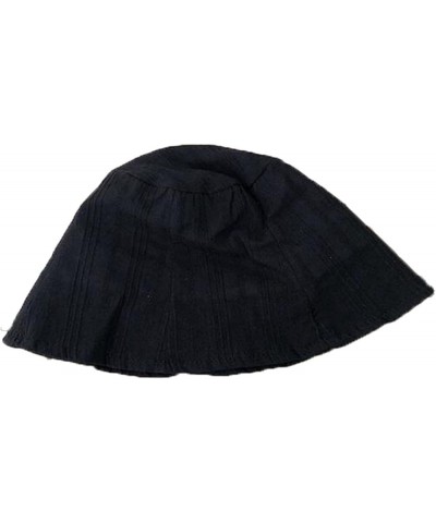 Bucket Hats Women Lightweight Cozy Cotton Thin Fisherman Hat Spring Summer Vertical Strip Solid Color Basin Hat Black $13.06 ...