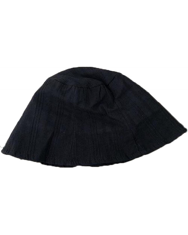 Bucket Hats Women Lightweight Cozy Cotton Thin Fisherman Hat Spring Summer Vertical Strip Solid Color Basin Hat Black $13.06 ...