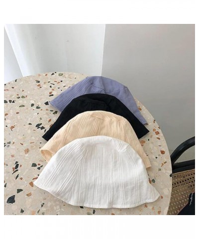 Bucket Hats Women Lightweight Cozy Cotton Thin Fisherman Hat Spring Summer Vertical Strip Solid Color Basin Hat Black $13.06 ...