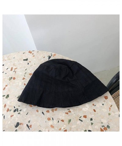 Bucket Hats Women Lightweight Cozy Cotton Thin Fisherman Hat Spring Summer Vertical Strip Solid Color Basin Hat Black $13.06 ...