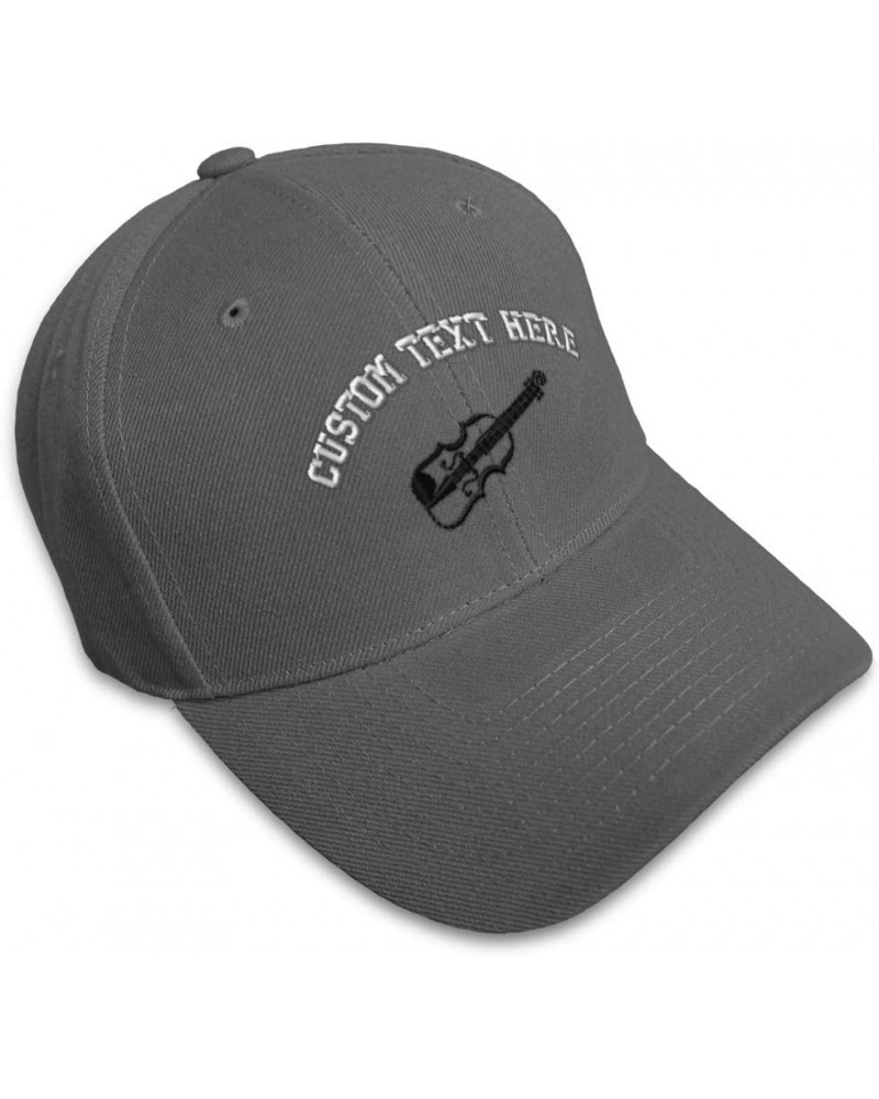 Custom Baseball Cap Guitar Outline Embroidery Acrylic Dad Hats for Men & Women Dark Grey Personalized Text Here $11.88 Baseba...