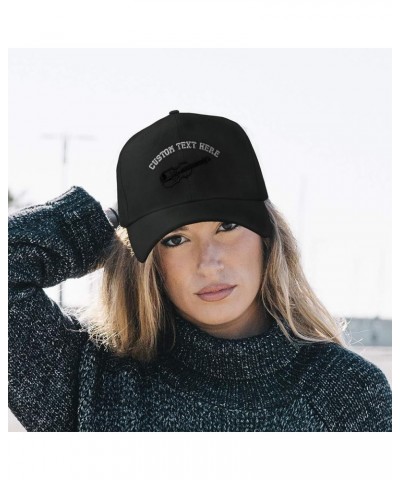 Custom Baseball Cap Guitar Outline Embroidery Acrylic Dad Hats for Men & Women Dark Grey Personalized Text Here $11.88 Baseba...