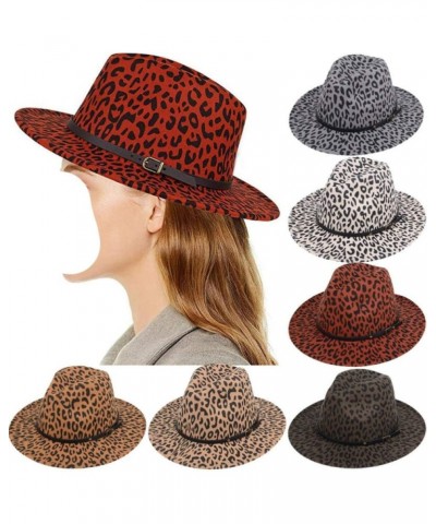 Vintage Unisex Hard Felt Hat Wide Brim Trilby Panama Hat Gangster Cap Leopard Fedoras 10 $12.74 Fedoras