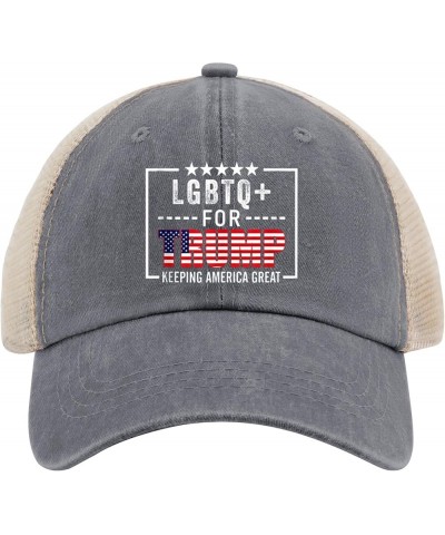 Trump Hat LGBTQ+ for Trump Hats for Women Men AllBlack Vintage Hats Bucket Hats Cowgirl Hat Dad Hats Gray01 $9.42 Cowboy Hats