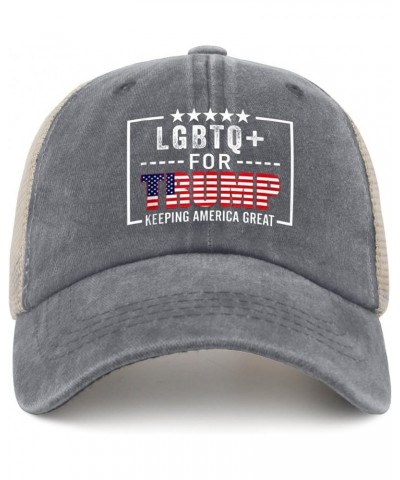 Trump Hat LGBTQ+ for Trump Hats for Women Men AllBlack Vintage Hats Bucket Hats Cowgirl Hat Dad Hats Gray01 $9.42 Cowboy Hats