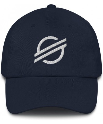 Stellar Cryptocurrency Logo Hat (Embroidered Dad Cap) Navy $13.36 Baseball Caps