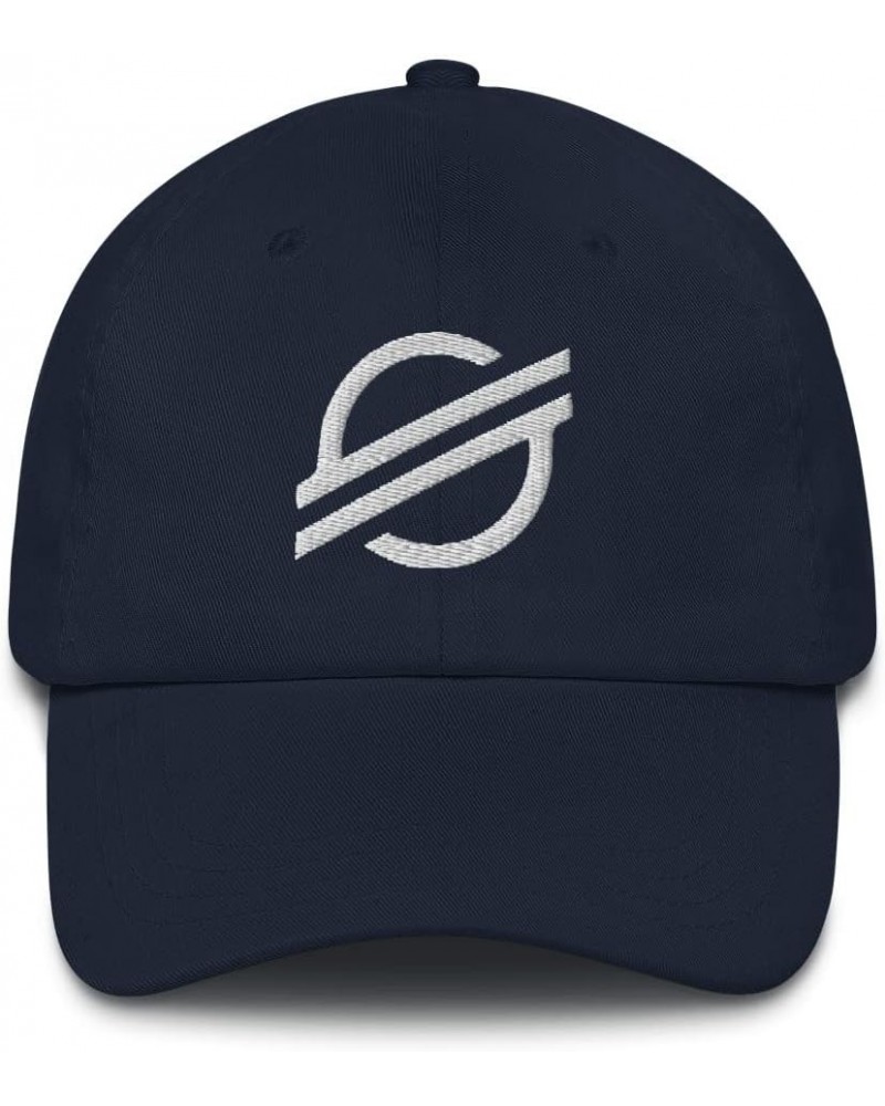 Stellar Cryptocurrency Logo Hat (Embroidered Dad Cap) Navy $13.36 Baseball Caps