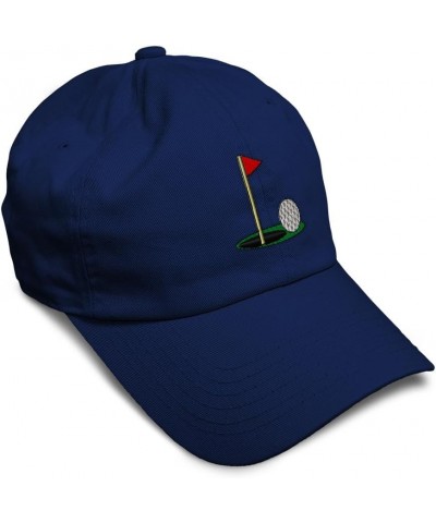 Soft Baseball Cap Golf Ball on Green Olympics Sports Event Dad Hats for Men & Women Navy $17.10 Baseball Caps