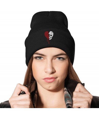 Embroidery Goth Beanie Knit Hats for Men & Women, Embroidery Winter Hats Skull Cap Color01 $11.04 Skullies & Beanies