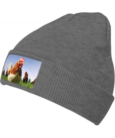 Beanie for Women Funny Chicken Grass Print Knitted Hat Men Winter Beanies Soft Knit Hats Warm Beanie Cap Deep Heather $10.58 ...