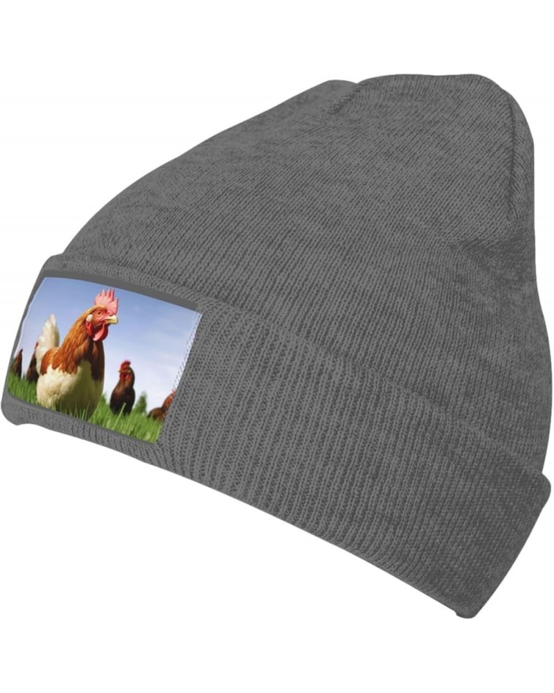 Beanie for Women Funny Chicken Grass Print Knitted Hat Men Winter Beanies Soft Knit Hats Warm Beanie Cap Deep Heather $10.58 ...