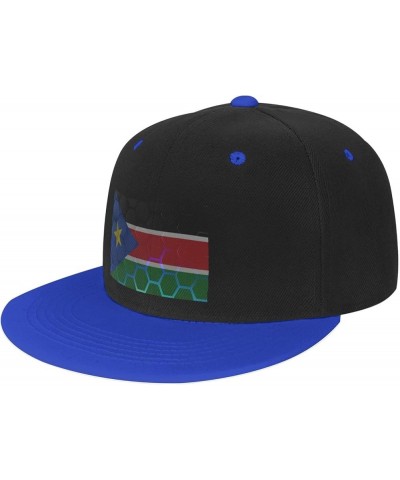 Flag of South Sudan Baseball Cap for Men Women Snapback Hat Adjustable Flat Bill Hats Blue $11.37 Baseball Caps