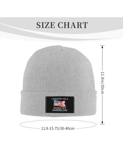 I Identifys As A Pissed Off American Winter Beanie Hat for Men Women Daily Knit Cap Warm Skull Caps Gray $11.33 Skullies & Be...