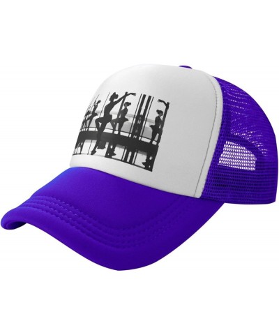 New Love Gymnastics Mesh Baseball Cap Adjustable Twill Bulk with Ponytail Hole Washed Dad Hat for Men Women Purple $14.00 Bas...