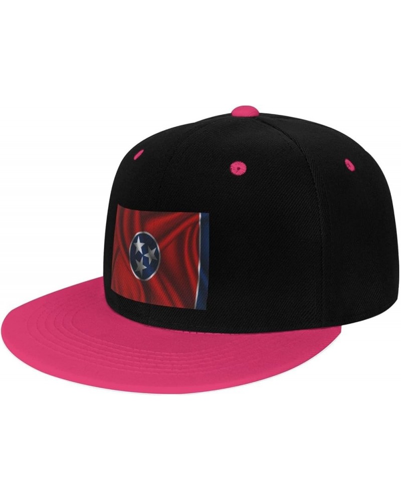 Silk Style Flag of Tennessee Snapback Hat for Men Women Baseball Cap Trucker Flat Bill Hats Dad Caps Pink $11.39 Baseball Caps