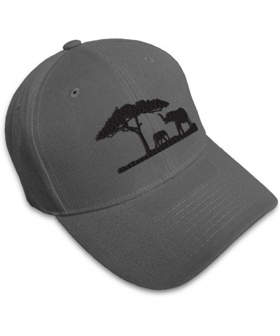 Baseball Cap Elephant Africa Embroidery Animals Wild Hats for Men & Women Dark Grey Design Only $10.25 Baseball Caps