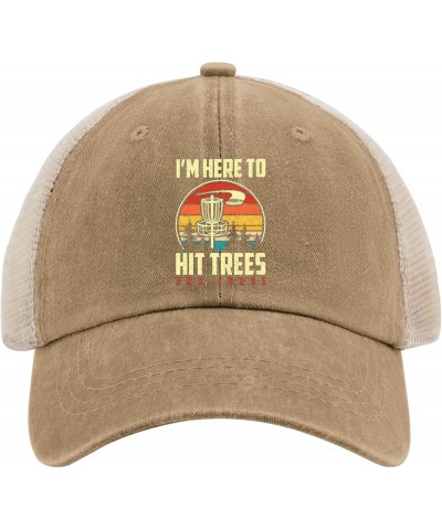 I'm here to hit Trees and Curse Trucker hat River hat Womens Trucker hat Gifts for Dad Golf Hats Pigment Khaki02 $11.43 Sun Hats