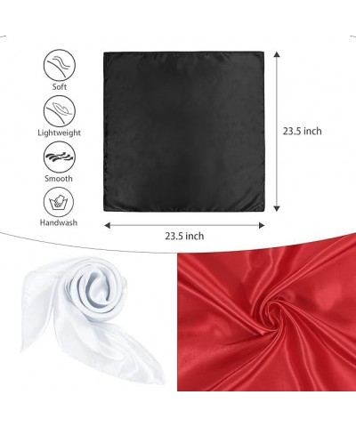 Silk Feeling Scarf Square Chiffon Scarf Solid Color Bandanas Retro Scarfs for Women Neck Scarf Purse Scarf Apricot $8.69 Scarves