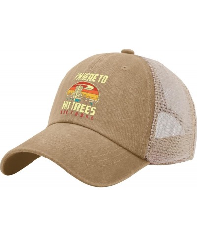 I'm here to hit Trees and Curse Trucker hat River hat Womens Trucker hat Gifts for Dad Golf Hats Pigment Khaki02 $11.43 Sun Hats