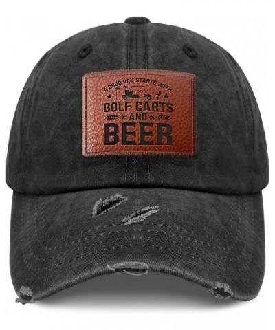 A Good Day Starts with Golf Carts and Beer Baseball Hat Funny Cycling Hat Gifts for Mom Who Like Engraved,Coo Hat Suitable fo...