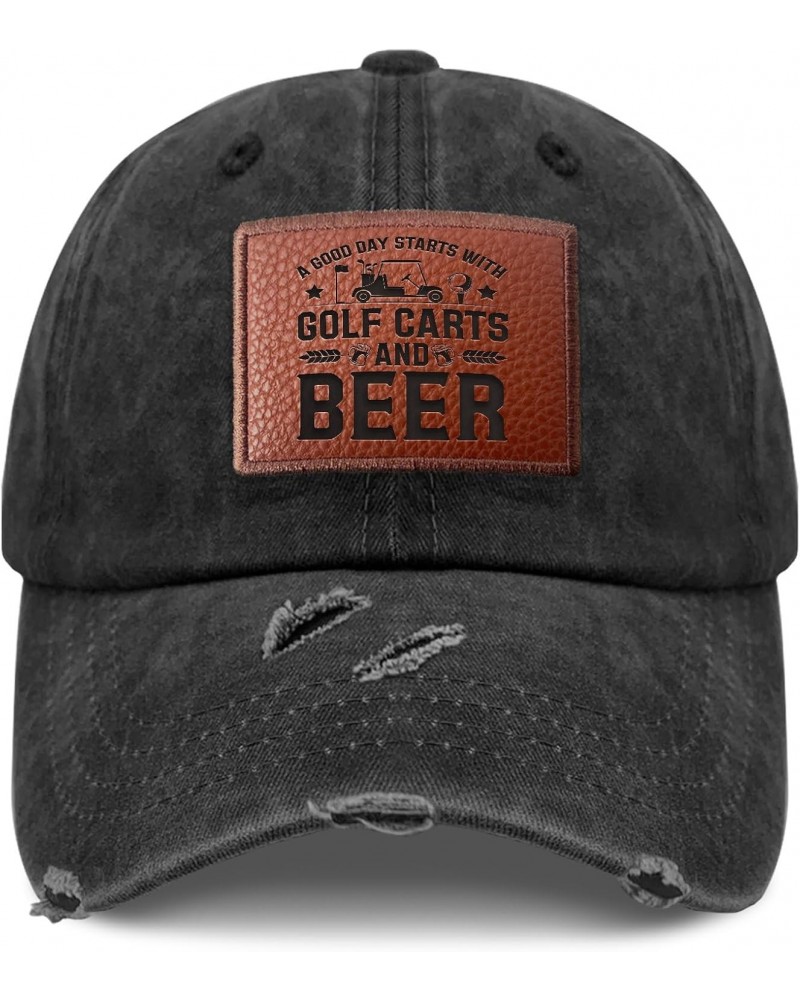 A Good Day Starts with Golf Carts and Beer Baseball Hat Funny Cycling Hat Gifts for Mom Who Like Engraved,Coo Hat Suitable fo...