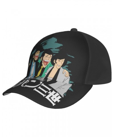 Anime Baseball Cap Lupin The Third Unisex Adjustable Trucker Caps Adult Topee Cowboy Hat Black $15.92 Baseball Caps