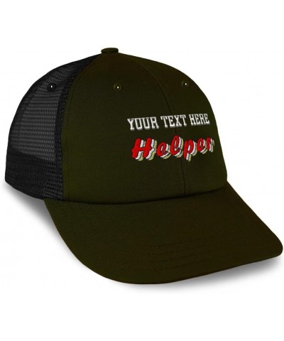 Custom Custom Trucker Hat Baseball Cap Helper Service Cotton Domestic Dad Hats for Men & Women Loden Black Personalized Text ...