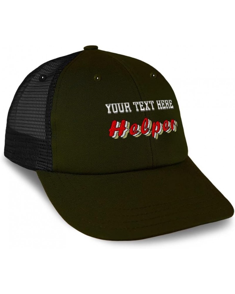 Custom Custom Trucker Hat Baseball Cap Helper Service Cotton Domestic Dad Hats for Men & Women Loden Black Personalized Text ...