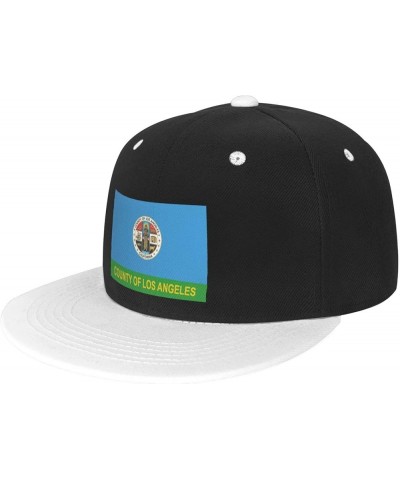 Flag of Los Angeles County, California (2004-2014) Baseball Cap for Men Women Snapback Hat Adjustable Flat Bill Hats White $1...