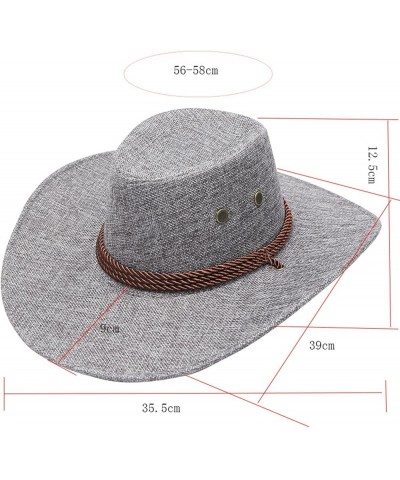 Adult Solid Casual Summer Western Fashion Cowboy Sun Hat Wide Brim Travel Sun Cap Foldable Cowboy Hat A-khaki $11.39 Cowboy Hats