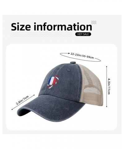 We Heart America and France Love Forever Baseball Cap for Women Mens Hats Retro Mesh Caps Dad Hat Navy Blue $10.27 Baseball Caps