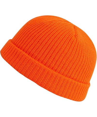 Knit ????eanie Hat for Women Warm Knit Stocking Hats Warm Chunky Knitted Cap Fleece Ski Stocking ????kull Cap Orange $7.44 Sk...