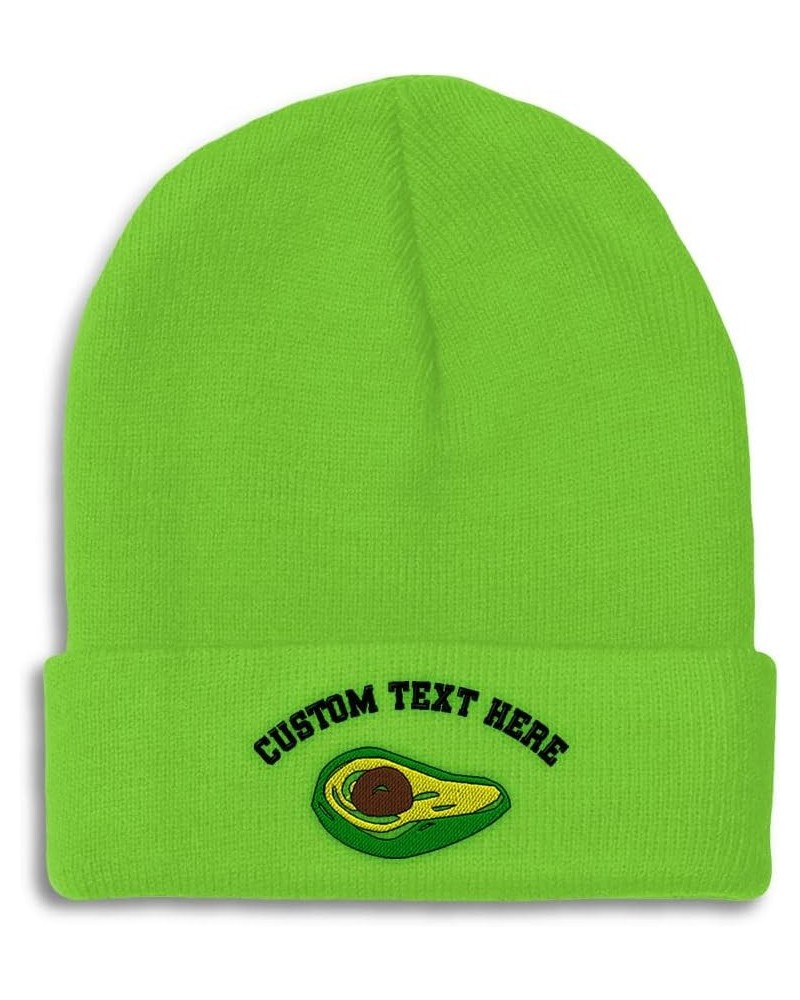 Beanies for Men Avocado Fruit Style B Embroidery Fruit Funny Winter Hats for Women Acrylic Skull Cap 1 Size Lime Personalized...