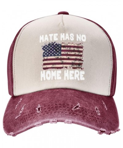 Hate Has No Home Here Vintage Denim Dad Hat - Premium Contrast Baseball Cap $15.83 Baseball Caps