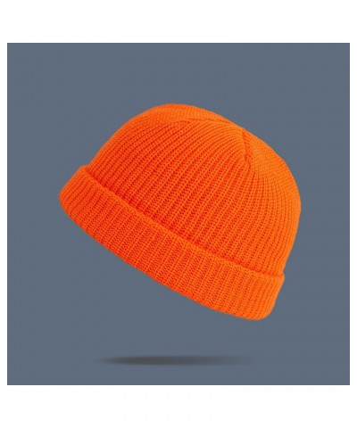 Knit ????eanie Hat for Women Warm Knit Stocking Hats Warm Chunky Knitted Cap Fleece Ski Stocking ????kull Cap Orange $7.44 Sk...