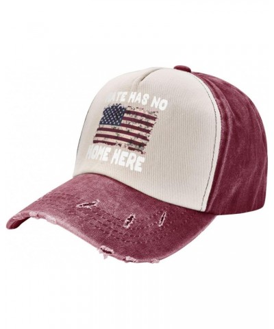 Hate Has No Home Here Vintage Denim Dad Hat - Premium Contrast Baseball Cap $15.83 Baseball Caps