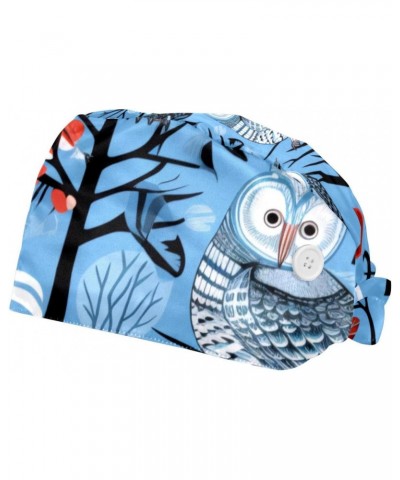 Reusable Scrub Caps Set of 2, Adjustable Tie Back Hat Nursing Caps, Animal Owls Bird $9.58 Skullies & Beanies