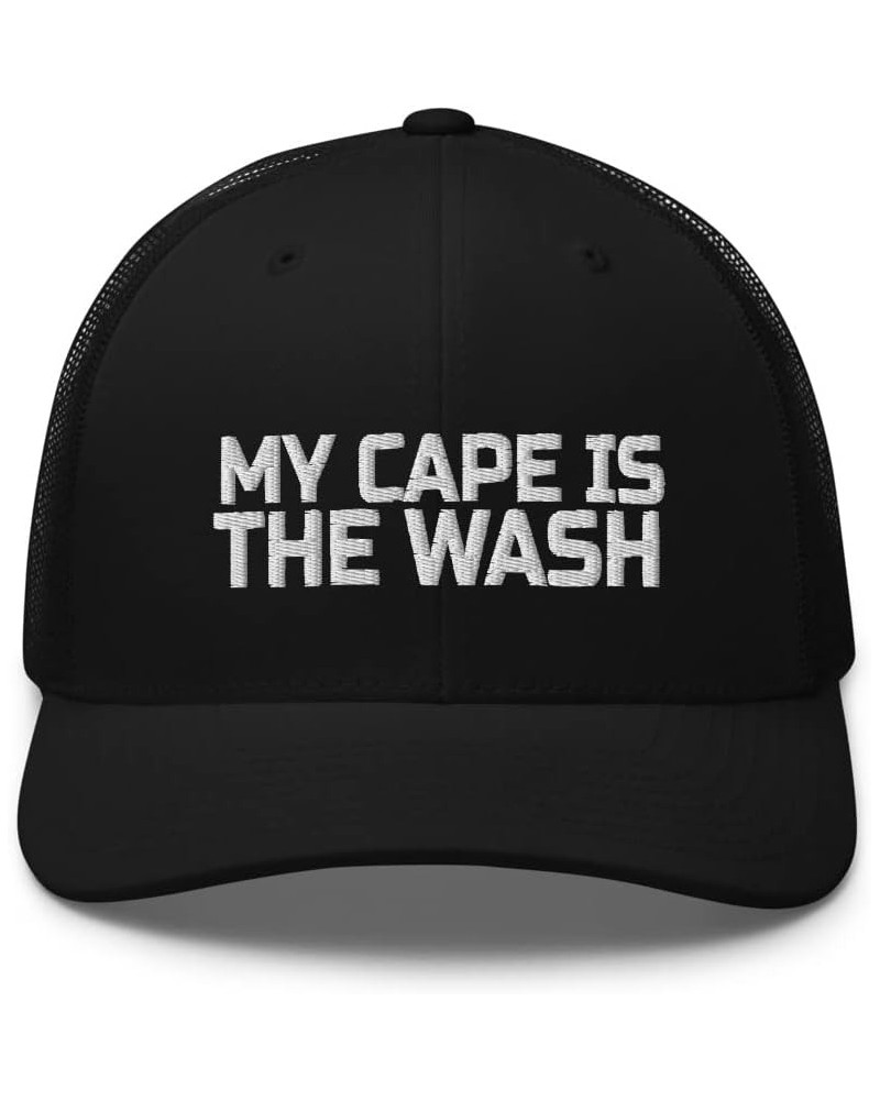 My Cape is in The Wash Super Hero Trucker Cap Hat Adjustable Black $16.88 Baseball Caps