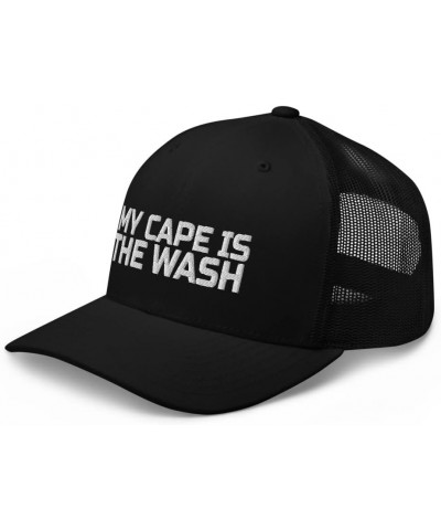 My Cape is in The Wash Super Hero Trucker Cap Hat Adjustable Black $16.88 Baseball Caps