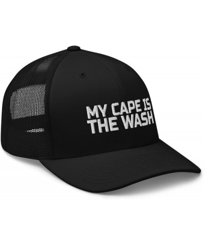 My Cape is in The Wash Super Hero Trucker Cap Hat Adjustable Black $16.88 Baseball Caps