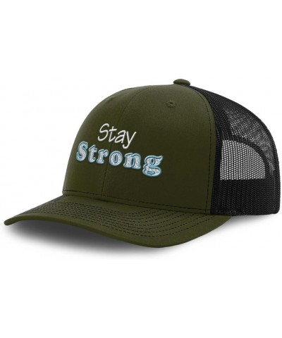 Trucker Hat Baseball Cap Stay Strong Style B Cotton Dad Hats for Men & Women Loden Black $11.18 Baseball Caps