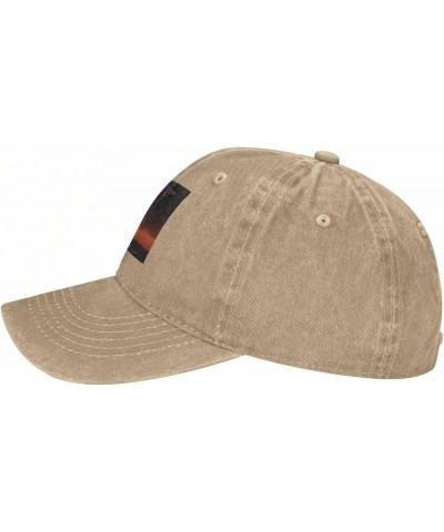 Night Band Ranger Hat Cap Adult Washed Denim Baseball Cap Adjustable Men Women Peaked Cap Black Natural $11.96 Baseball Caps